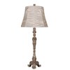 Elegant Designs Antique Style Buffet Table Lamp with Cream Ruched Shade LT3301-CRM
